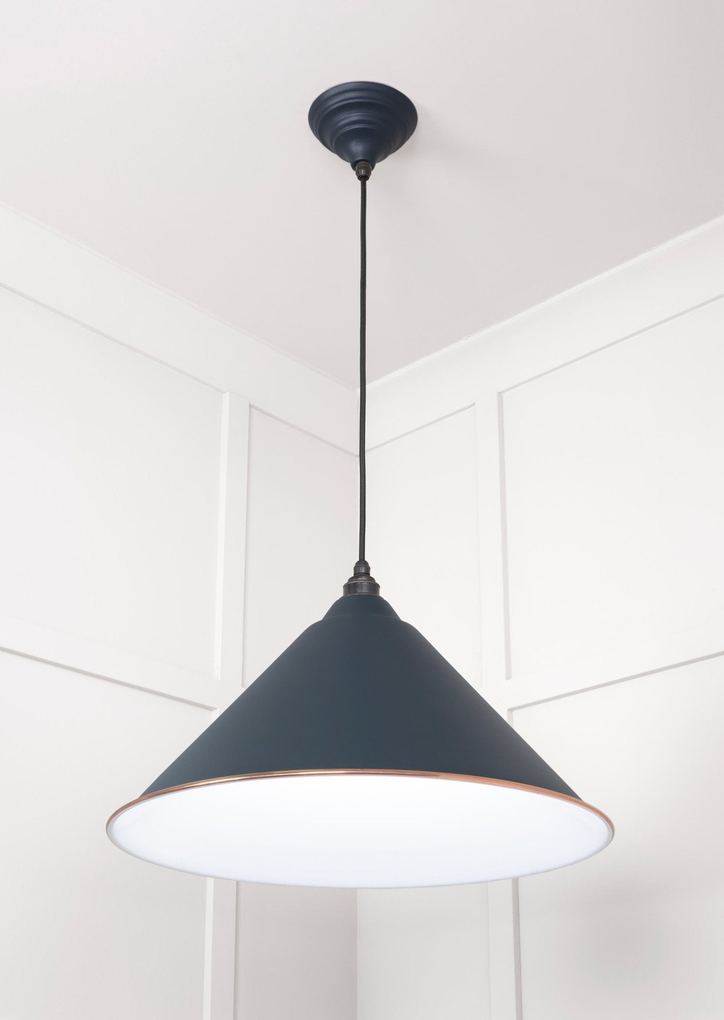 White Gloss Hockley Pendant | Accent Soot - From The Anvil - EB London