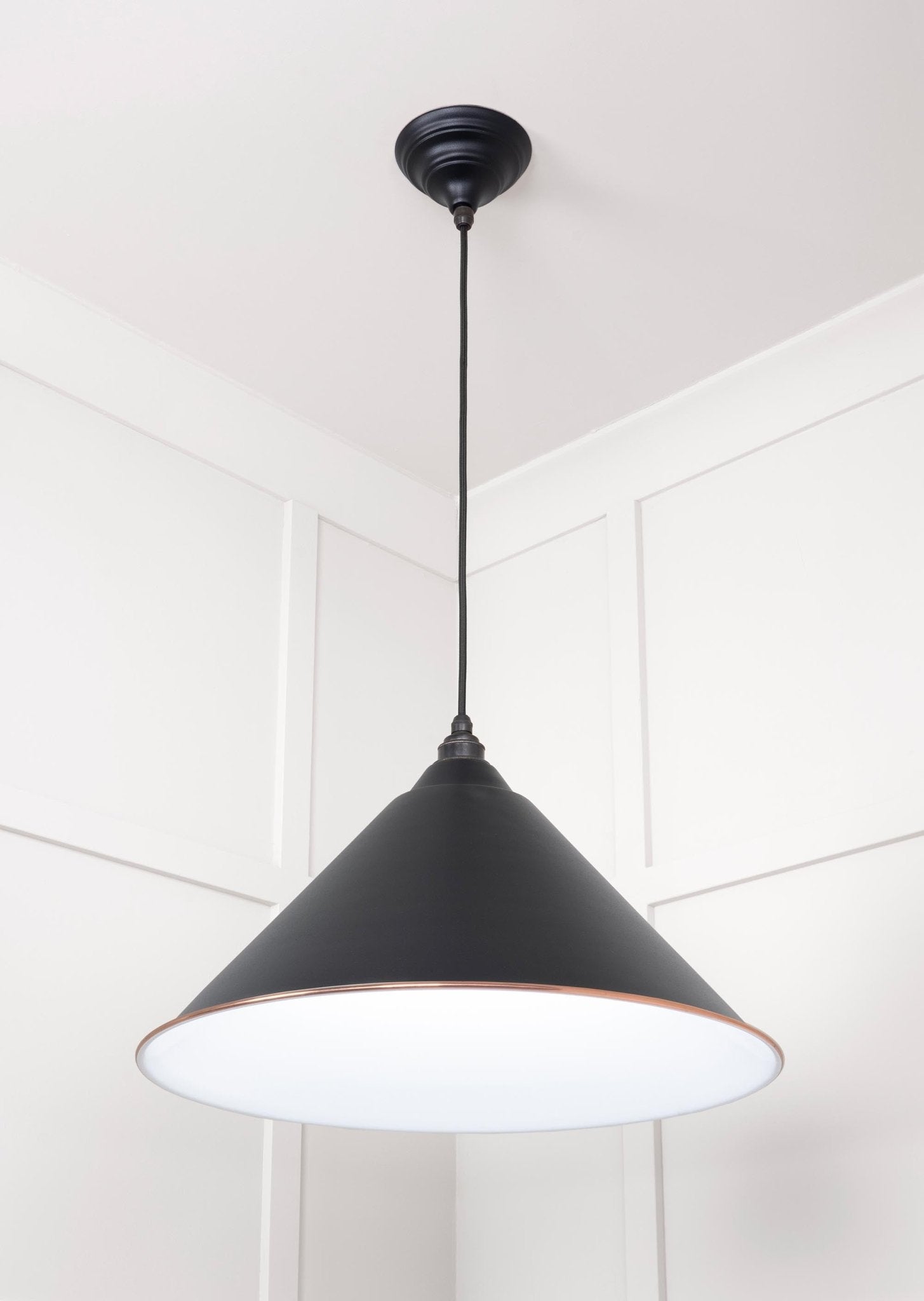 White Gloss Hockley Pendant | Elan Black - From The Anvil - EB London