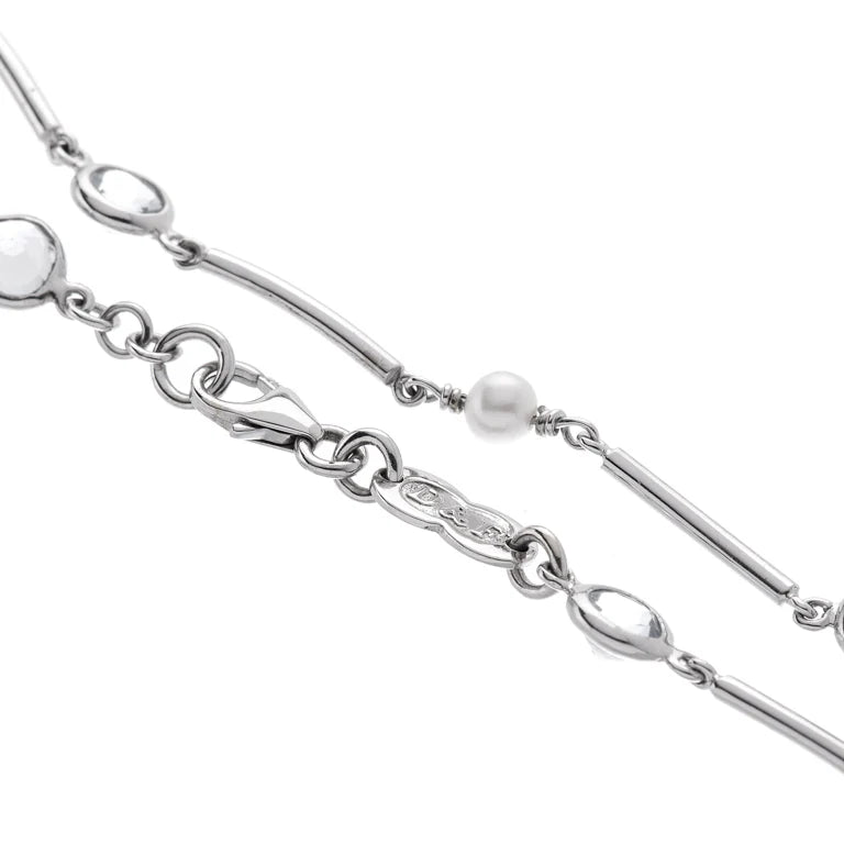 pearl and aquamarine bracelet by Deakin & Francis at EB London