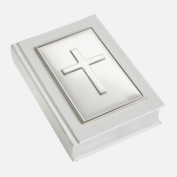 White Holy Bible Plain Cross Sterling Silver - Carrs Silver - EB London