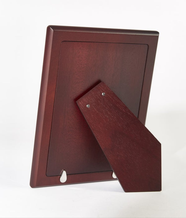 Carrs Silver plain sterling silver photo frame with mahogany-finished wood back and stand, hallmarked