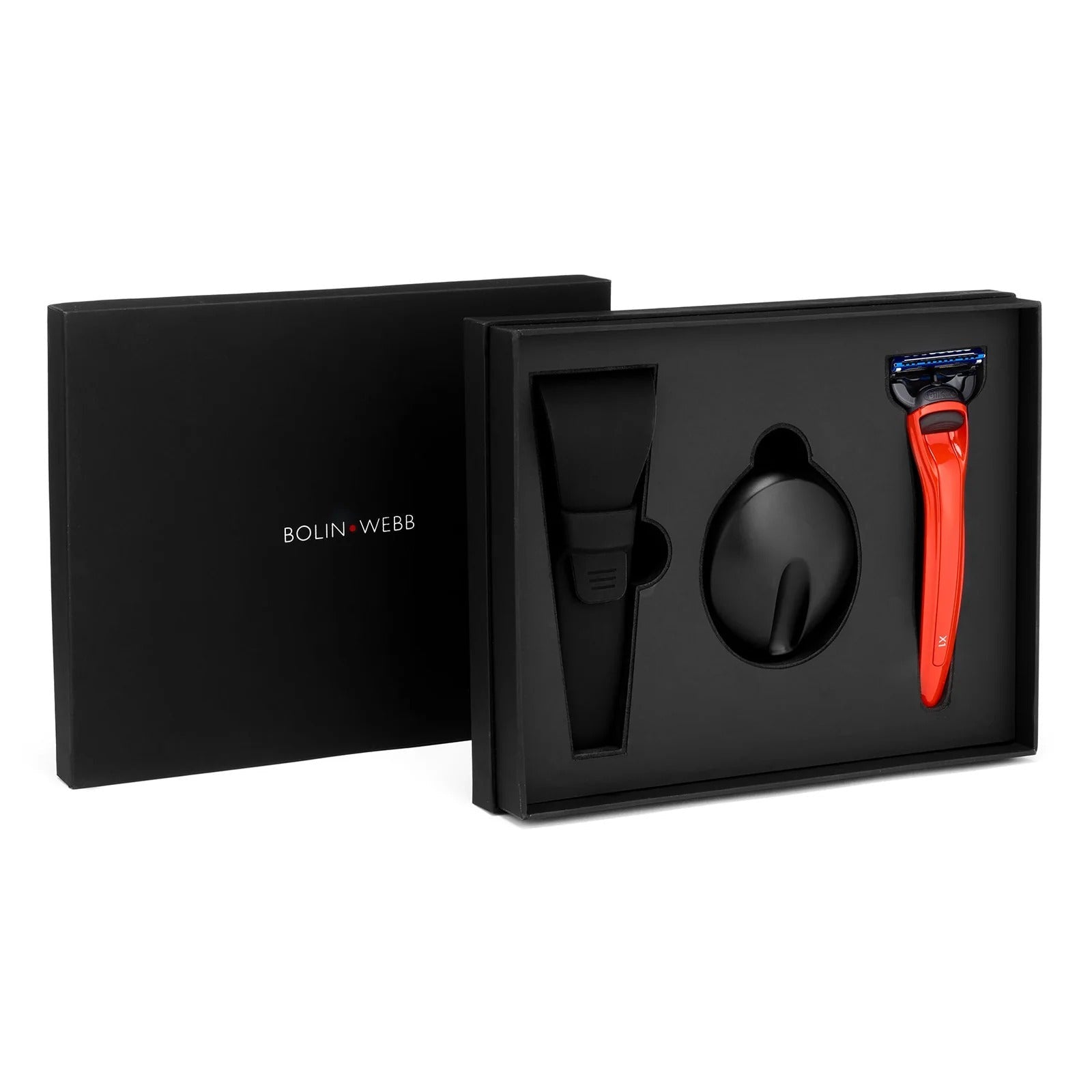 X1 Cooper Red Shaving Set with Case(Gillette Fusion5 Razor) - Bolin Webb - EB London