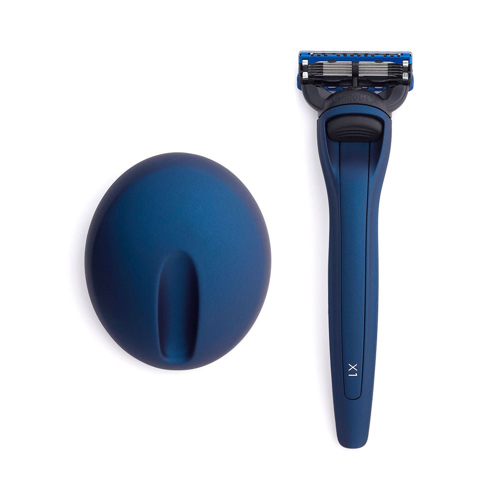 X1 Matte Blue Shaving Set with Stand (Gillette Fusion5 Razor) - Bolin webb - EB London