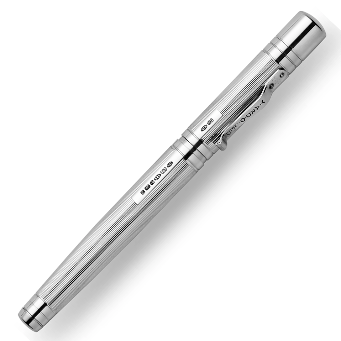 Yard-O-Led Pinstripe 72 Grand Fountain Pen - Sterling Silver - EB London