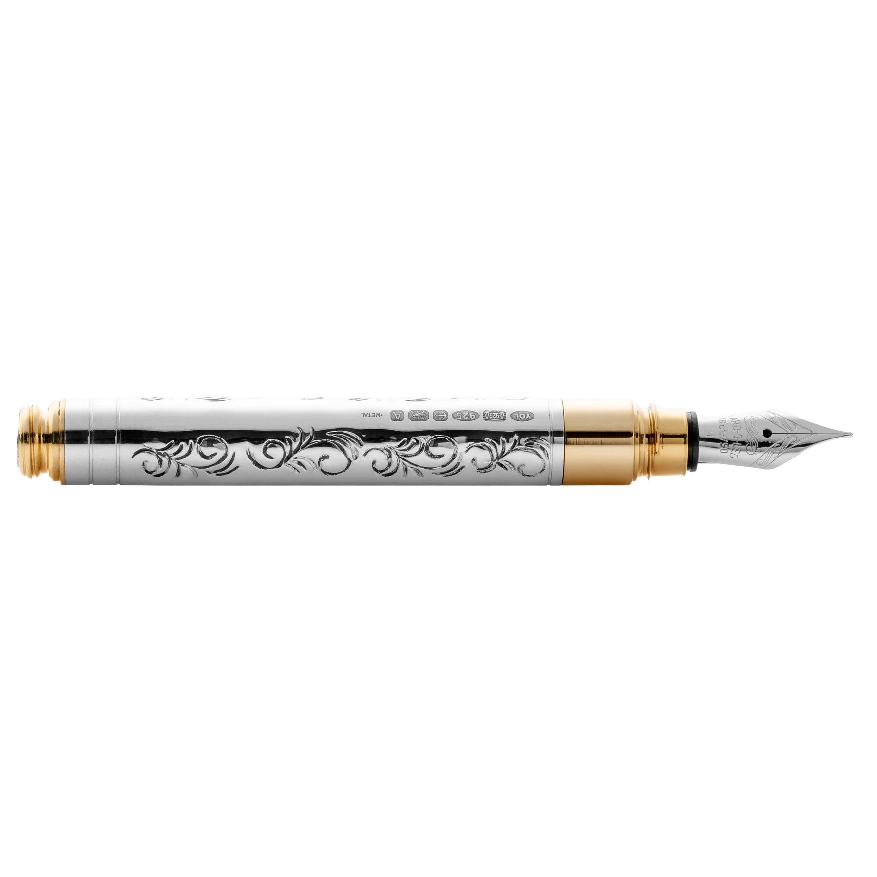 Yard-O-Led - Pocket Victorian Fountain Pen - Sterling Silver - EB London