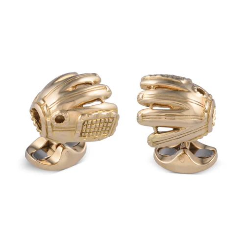 18ct Yellow Gold Baseball Mitt Cufflinks - Deakin & Francis - EB London