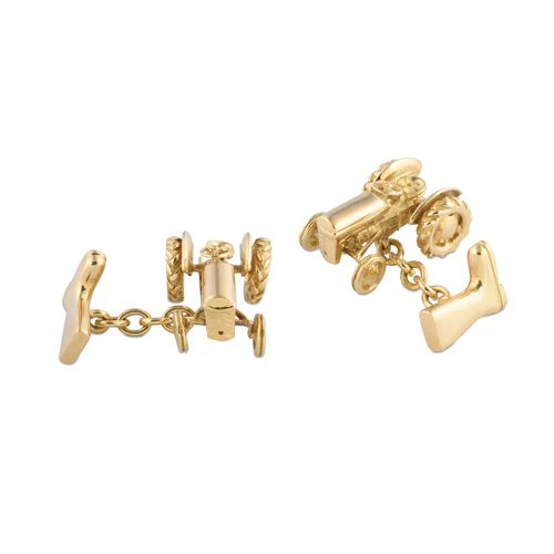 18ct Yellow Gold Tractor and Wellington Boot Cufflinks - Deakin & Francis - EB London