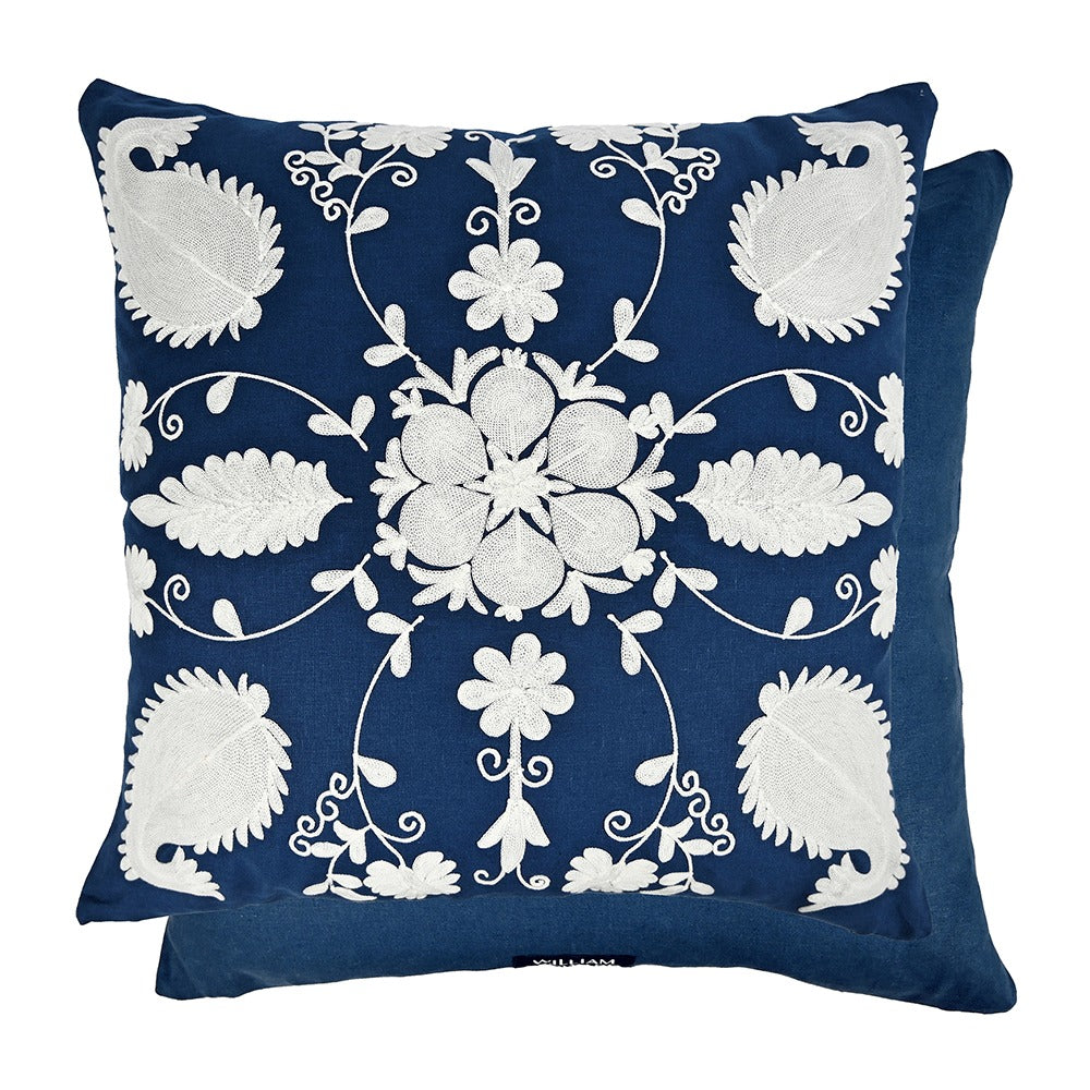 William Yeoward Zinnia - Indigo 60x60cm Cushion luxury cushion - EB London product image 1