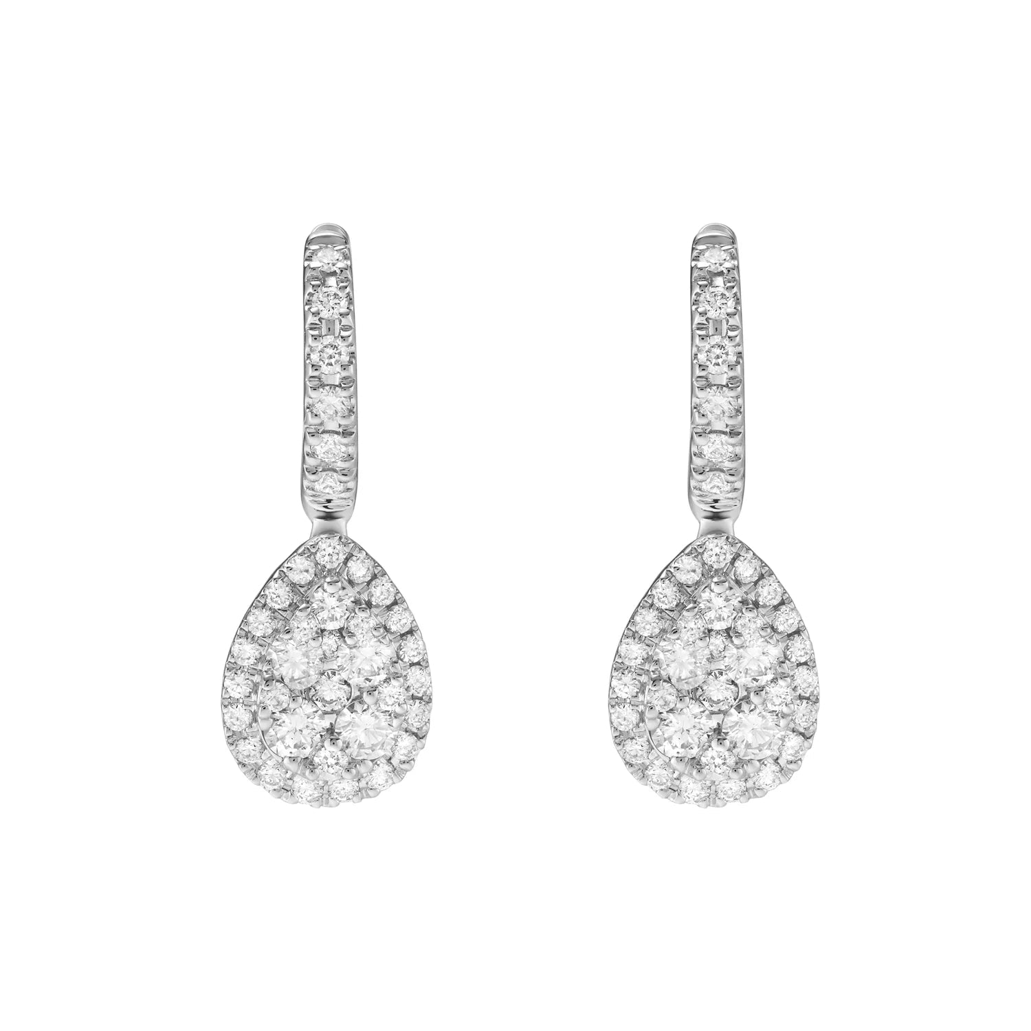 18ct White Gold Diamond Drop Earrings – Deakin & Francis - EB London