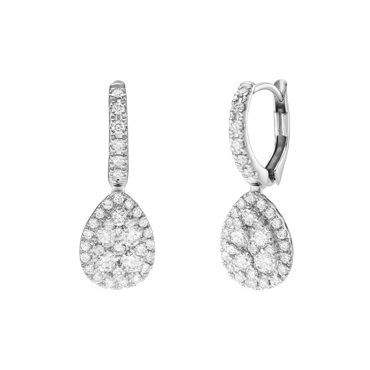 18ct White Gold Diamond Drop Earrings – Deakin & Francis - EB London