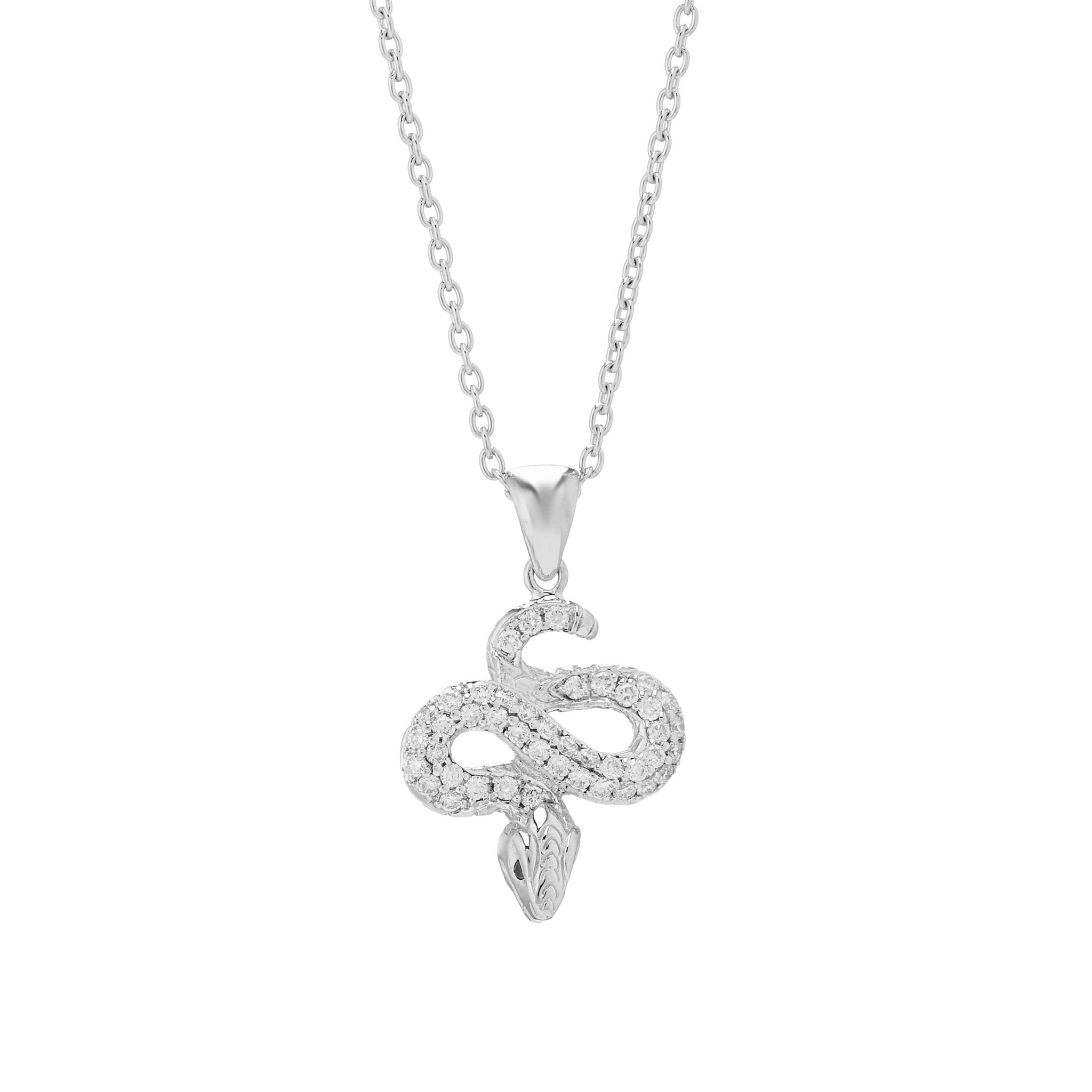 18ct White Gold Diamond Ruby Snake Pendant – Deakin & Francis - EB London