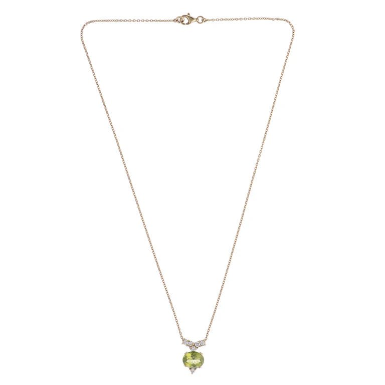 18ct Yellow Gold Peridot and Diamond Pendant – Deakin & Francis - EB London