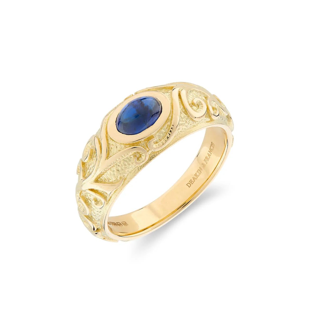 18ct Yellow Gold Sapphire Gypsy Ring – Deakin & Francis - EB London