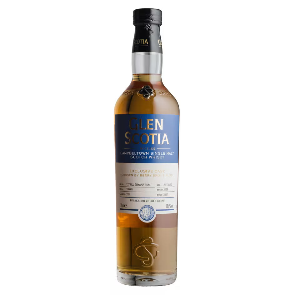 2003 Glen Scotia Berry Bros. & Rudd Exclusive  Guyana Rum Cask 100001  21-Year-Old Campbeltown Single Malt Scotch Whisky  48.6% ABV - EB London 