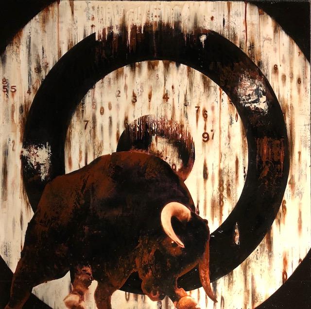 Linda Charles - Bullish on Wall Street - Original British Art - EB London