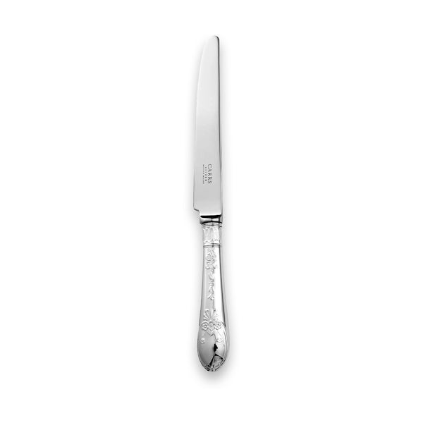 EB London Château table knife, hallmarked sterling silver with floral motif detailing, 245mm