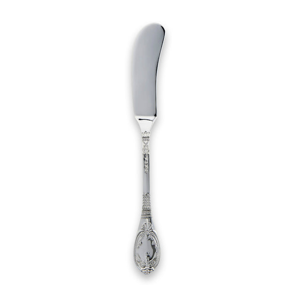 Carrs Silver sterling silver Château butter spreader with ornate floral and scrollwork handle, hallmarked, 150 mm
