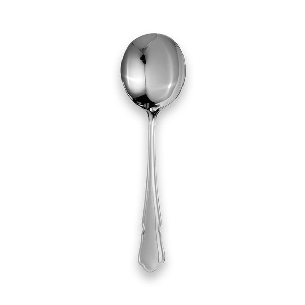 Soup Spoon, 174mm, sterling silver, Rococo-inspired handle, hallmarked