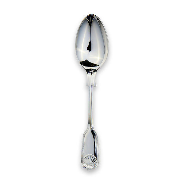 Carrs Silver Fiddle Thread & Shell tea spoon in sterling silver, hallmarked, 139mm