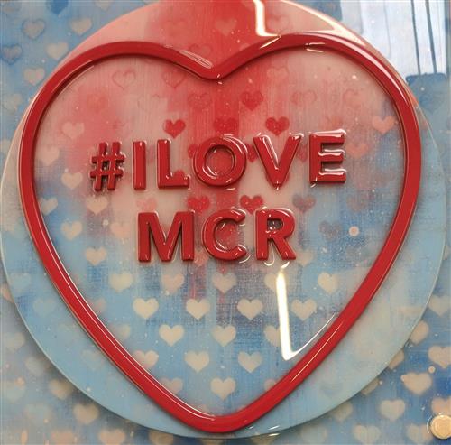 Hue Folk - #ILOVEMCR Sweetart - Red and Blue Fade - Original British Art - EB London