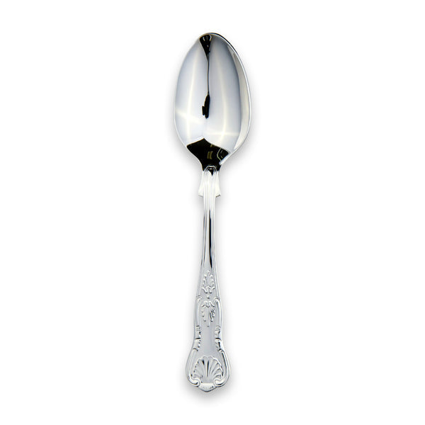 EB London sterling silver dessert spoon, hallmarked, 182mm, ornate detailing