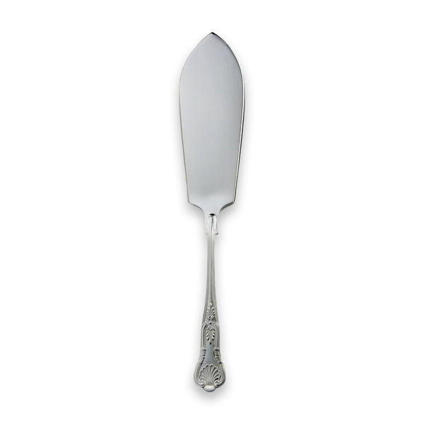 Kings Fish Serving Blade by Carrs Silver, sterling silver handle with Rococo detailing, hallmarked, 316mm
