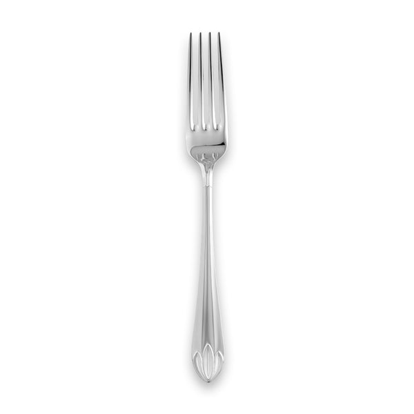 EB London by Carrs Silver Lotus table fork with floral motif handle, sterling silver or silver-plated, hallmarked, 208mm
