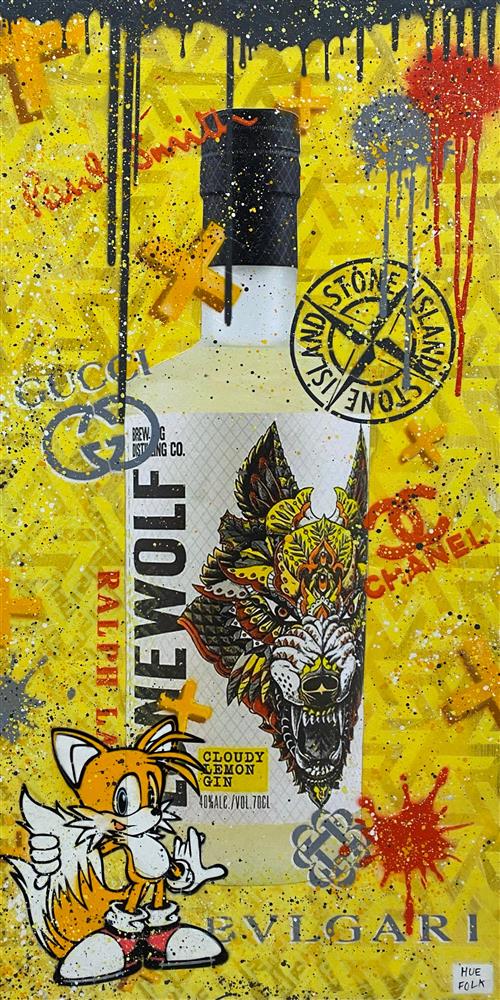 Hue Folk - Lone Wolf Cloudy Lemon - Original British Art - EB London