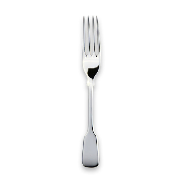 Carrs Silver Plain Fiddle dessert fork, hallmarked sterling silver, polished finish, 166mm