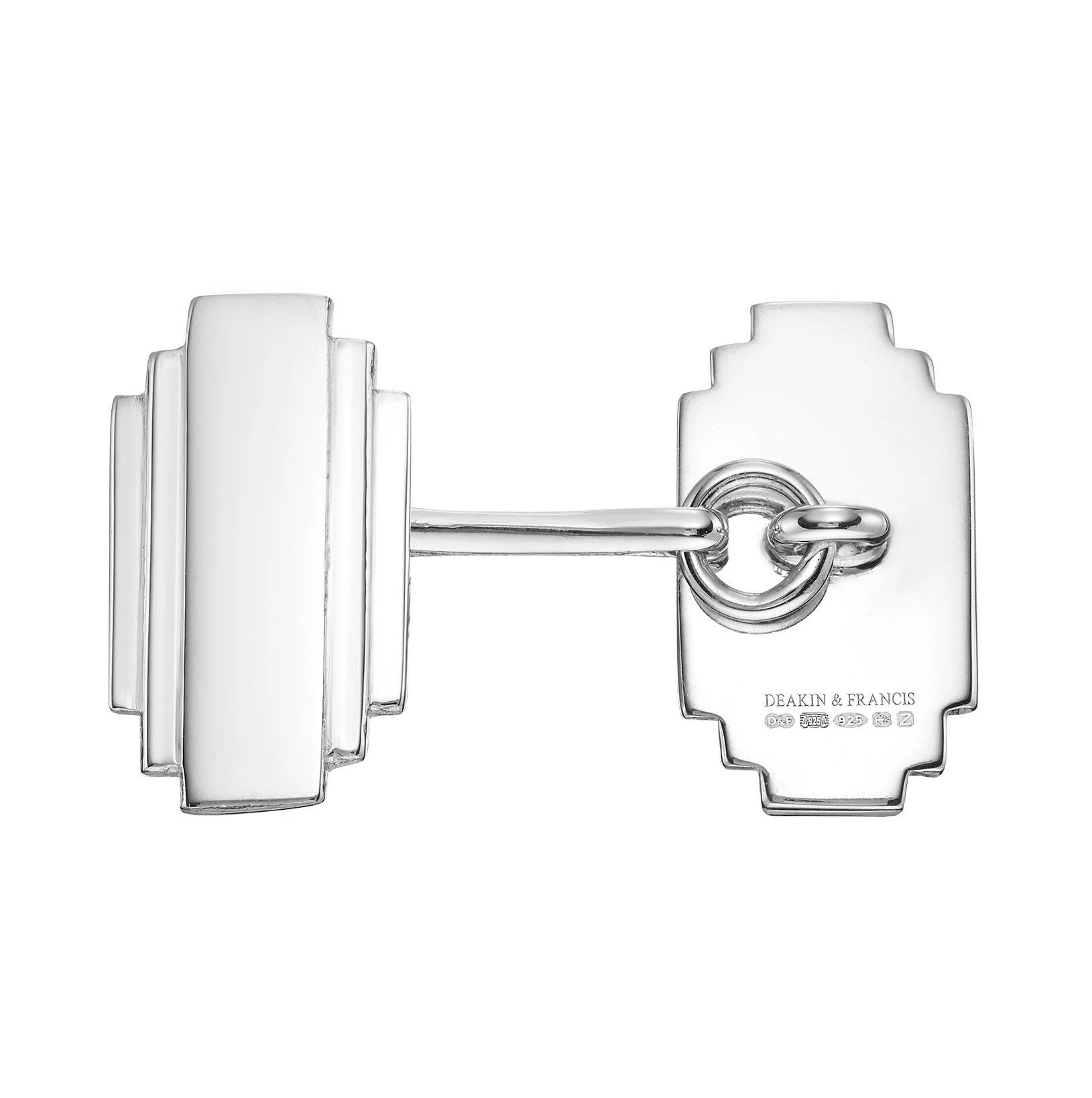 Sterling Silver Art Deco Tiered Cufflinks - Deakin & Francis - EB London