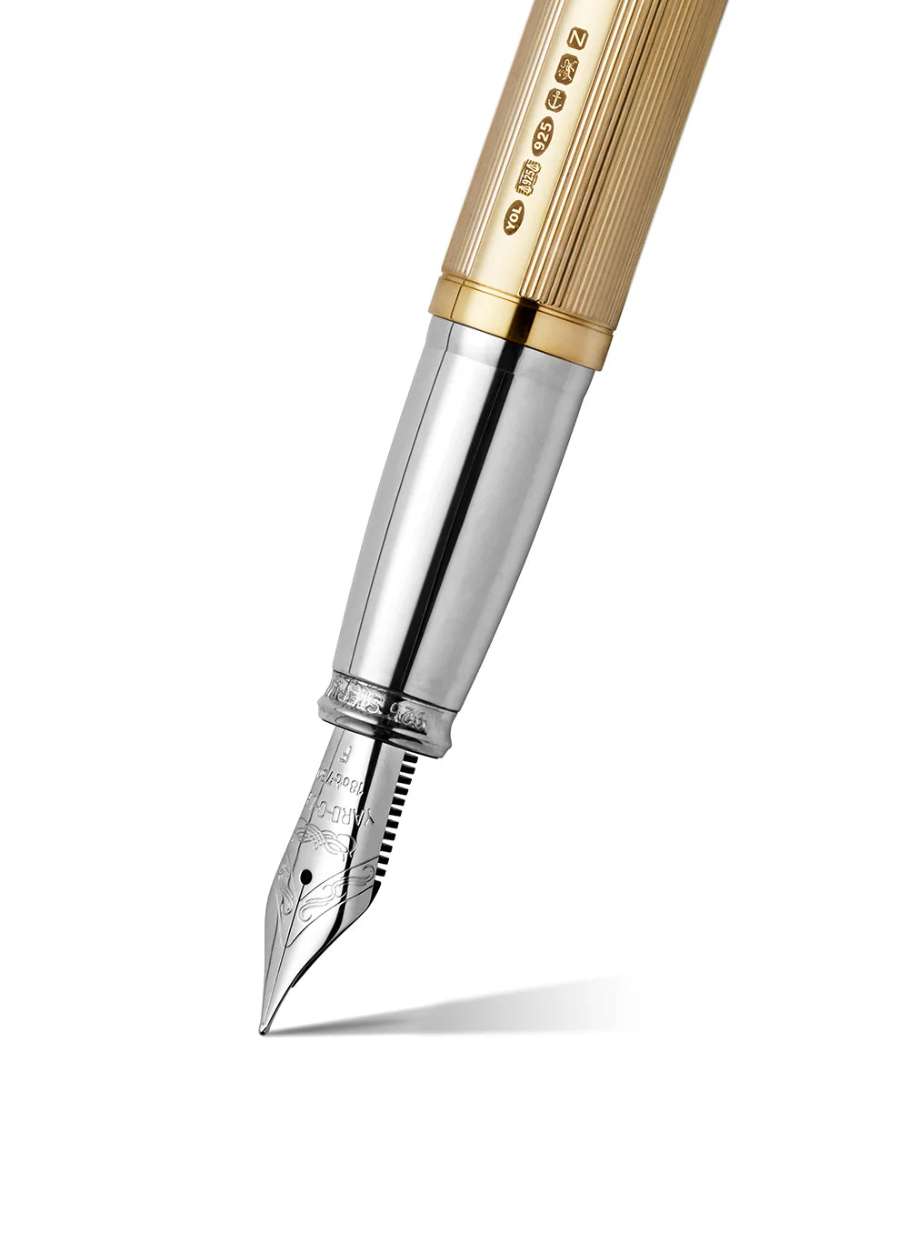 The Pinstripe 72 Gold Vermeil Grand Fountain Pen by Yard-O-Led - image 1