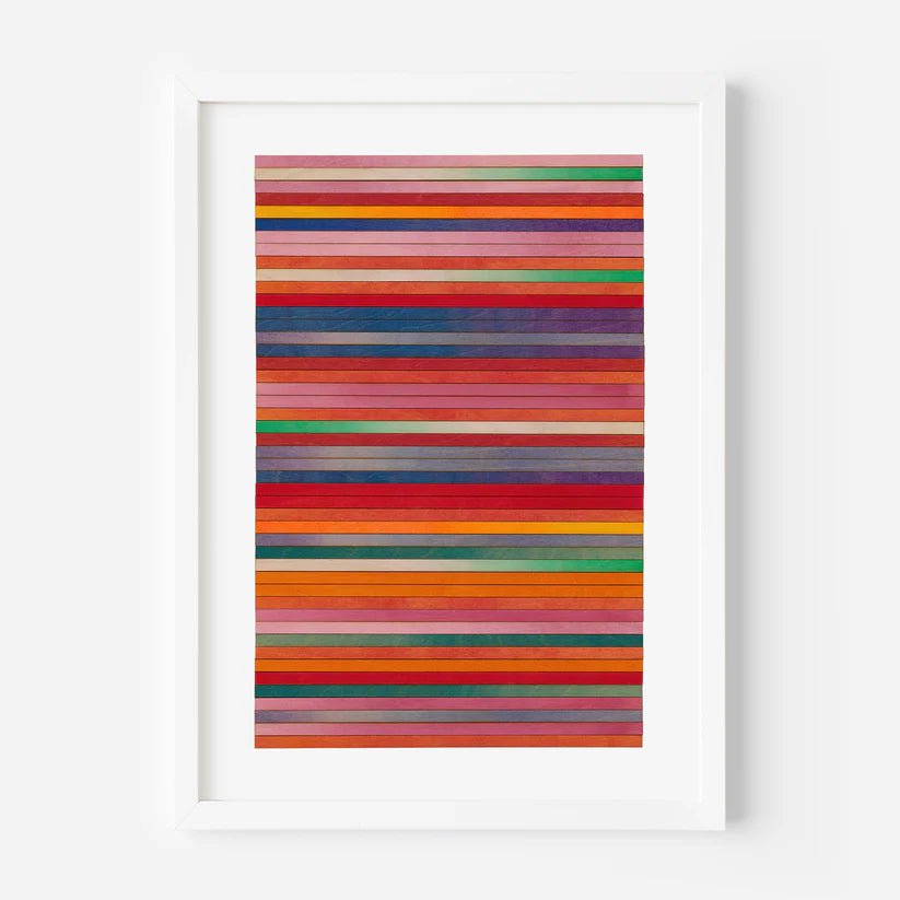 Amelia Coward Orange Red Stripe Colour Study Limited Edition Unframed Print in A Sizes - EB London
