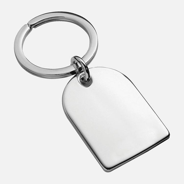 Carrs Silver sterling silver arch-shaped key ring with split ring, hallmarked, 6.5 × 3.4 cm