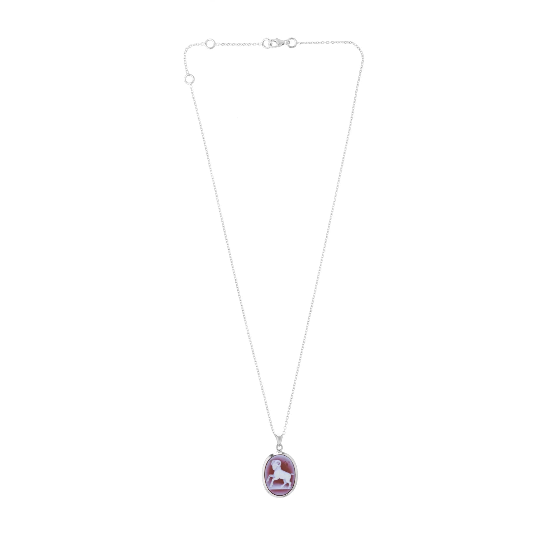 silver zodiac pendant Aries with sardonyx cameo by Deakin & Francis at EB London