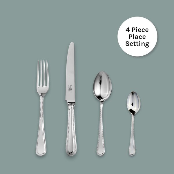 Bead Cutlery 4 Piece Place Setting - Carrs Silver - EB London