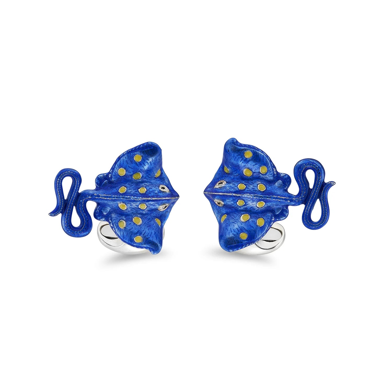 Sterling Silver Blue and Yellow Stingray Cufflinks – Deakin & Francis - EB London