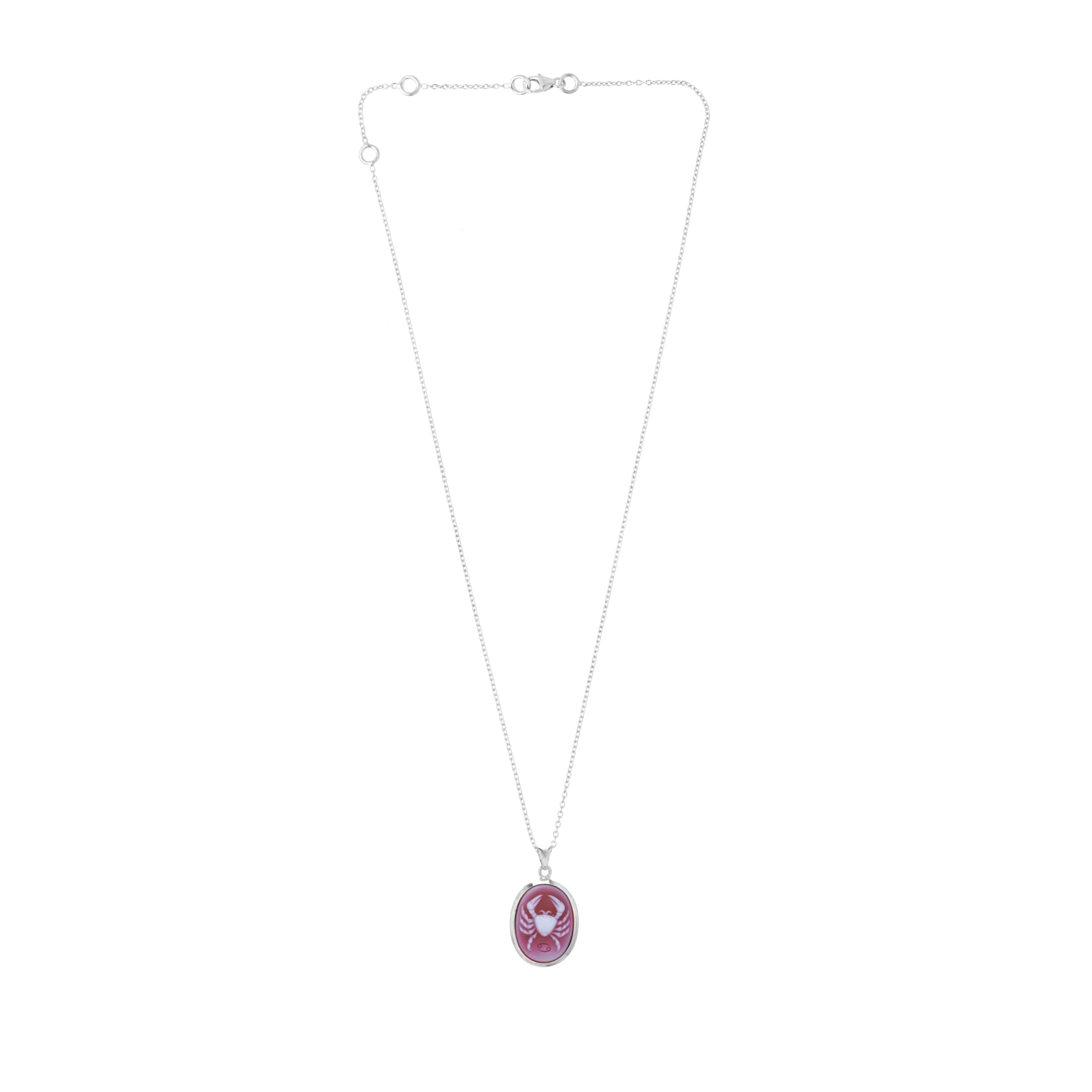 silver zodiac pendant Cancer with sardonyx cameo by Deakin & Francis at EB London