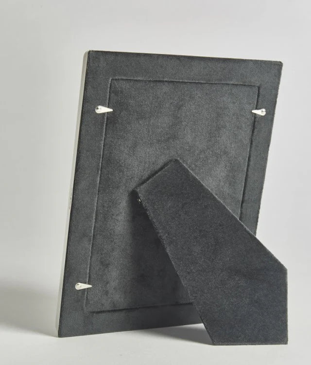 Carrs Silver Plain Sterling Silver Photo Frame with Grey Velvet Back 15cm x 10cm-2