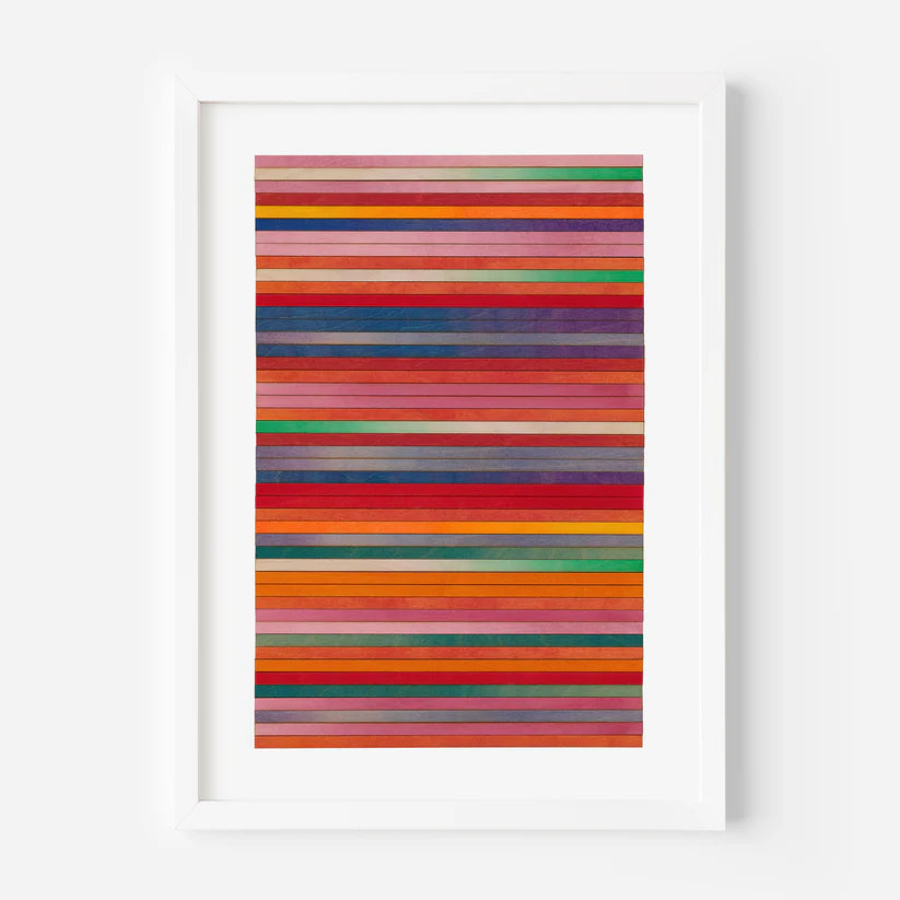 Amelia Coward Orange Red Stripe Colour Study Limited Edition Unframed Print in A Sizes-default