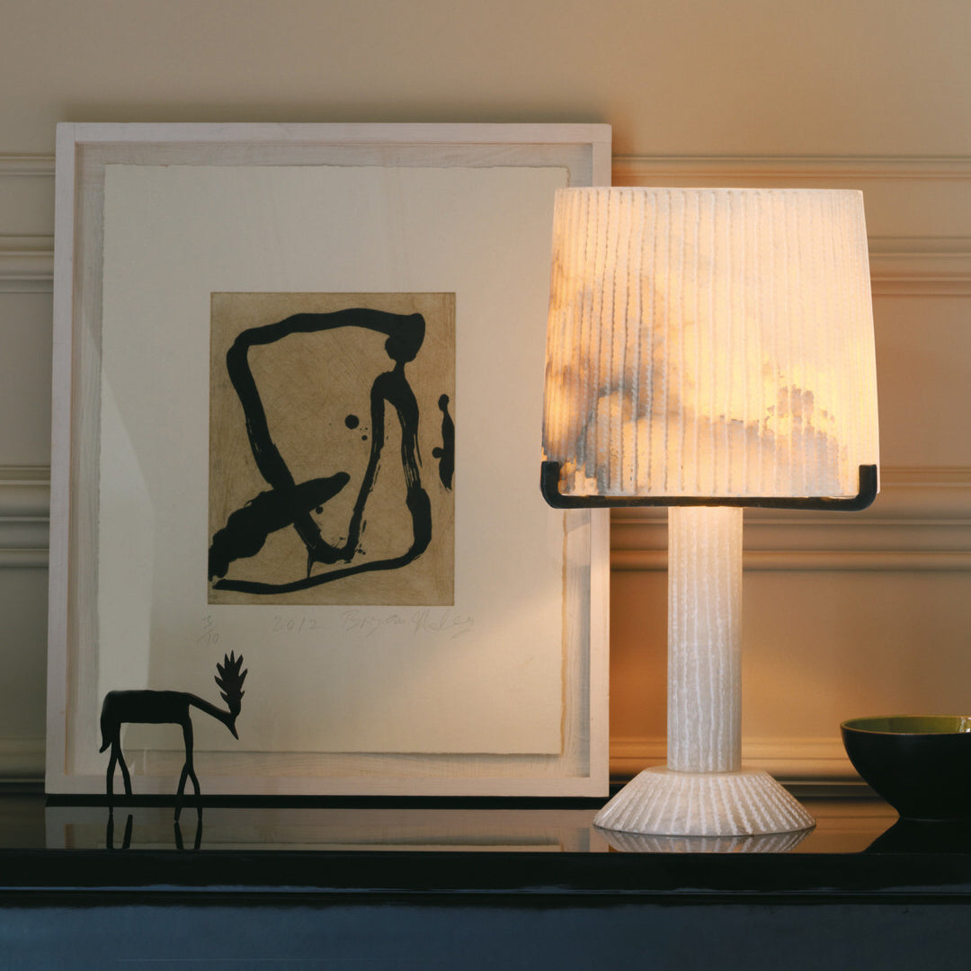 CTO Lighting - Acropolis Table Light - Honed Alabaster and Black Steel – EB London