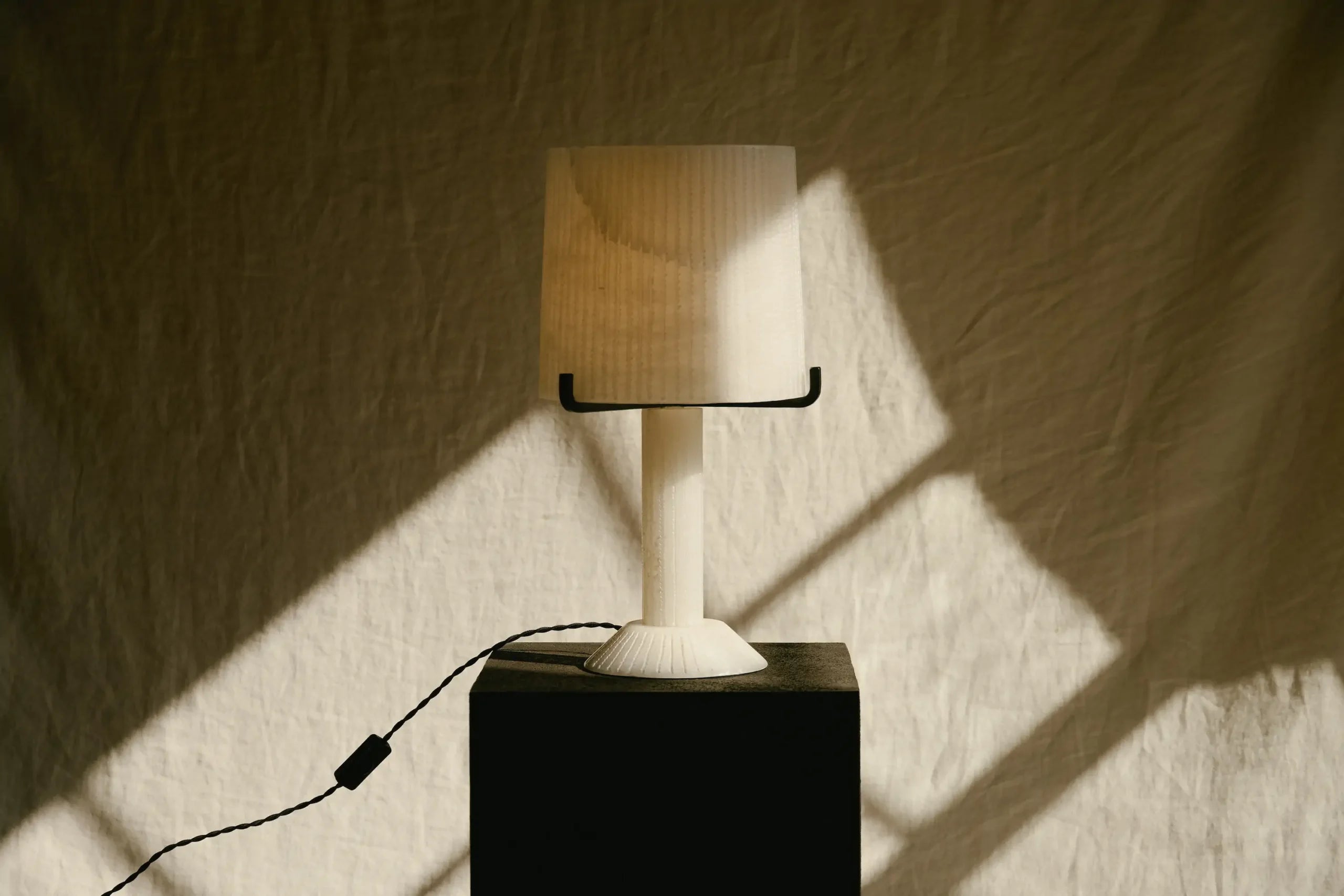 CTO Lighting - Acropolis Table Light - Honed Alabaster and Black Steel – EB London