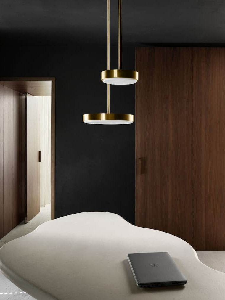 CTO Lighting - Anvers Pendant Light - Satin Brass, Bronze and Alabaster Stone – EB London