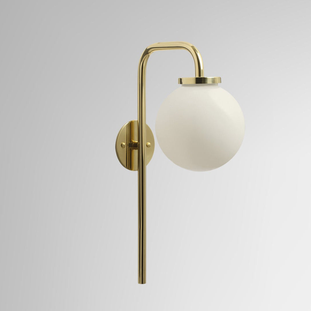 CTO Lighting - Big Bulb Opal Wall Light - Polished Brass and Opal Glass – EB London