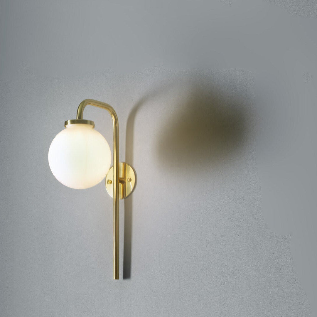 CTO Lighting - Big Bulb Opal Wall Light - Polished Brass and Opal Glass – EB London