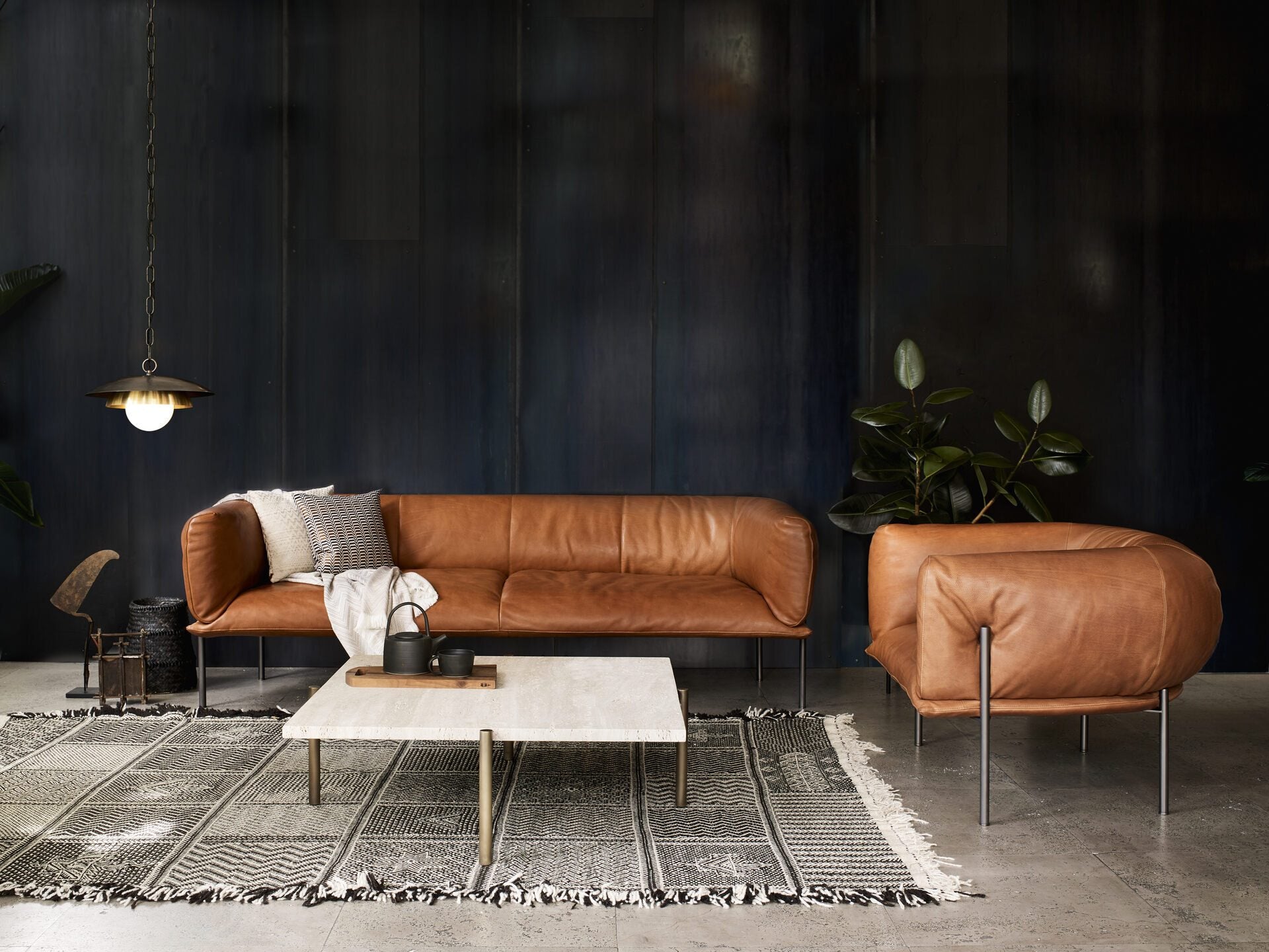 CTO Lighting - Carapace Pendant Light - Bronze with Satin Brass - EB London