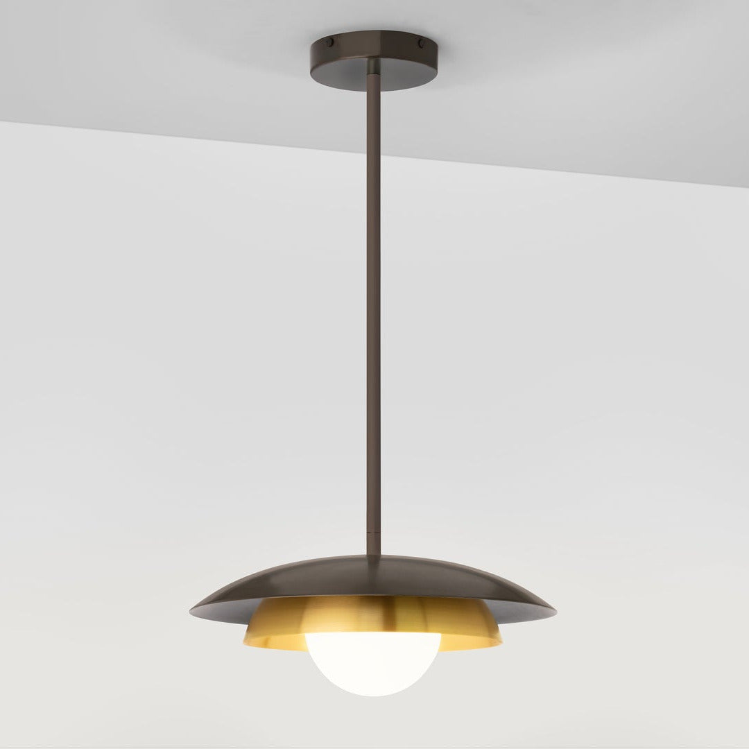 CTO Lighting - Carapace Pendant Light - Bronze with Satin Brass - EB London