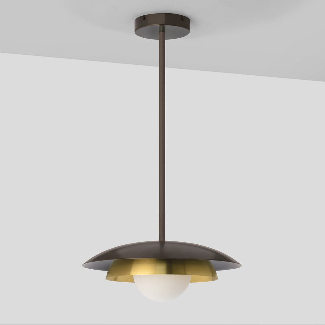 CTO Lighting - Carapace Pendant Light - Bronze with Satin Brass - EB London