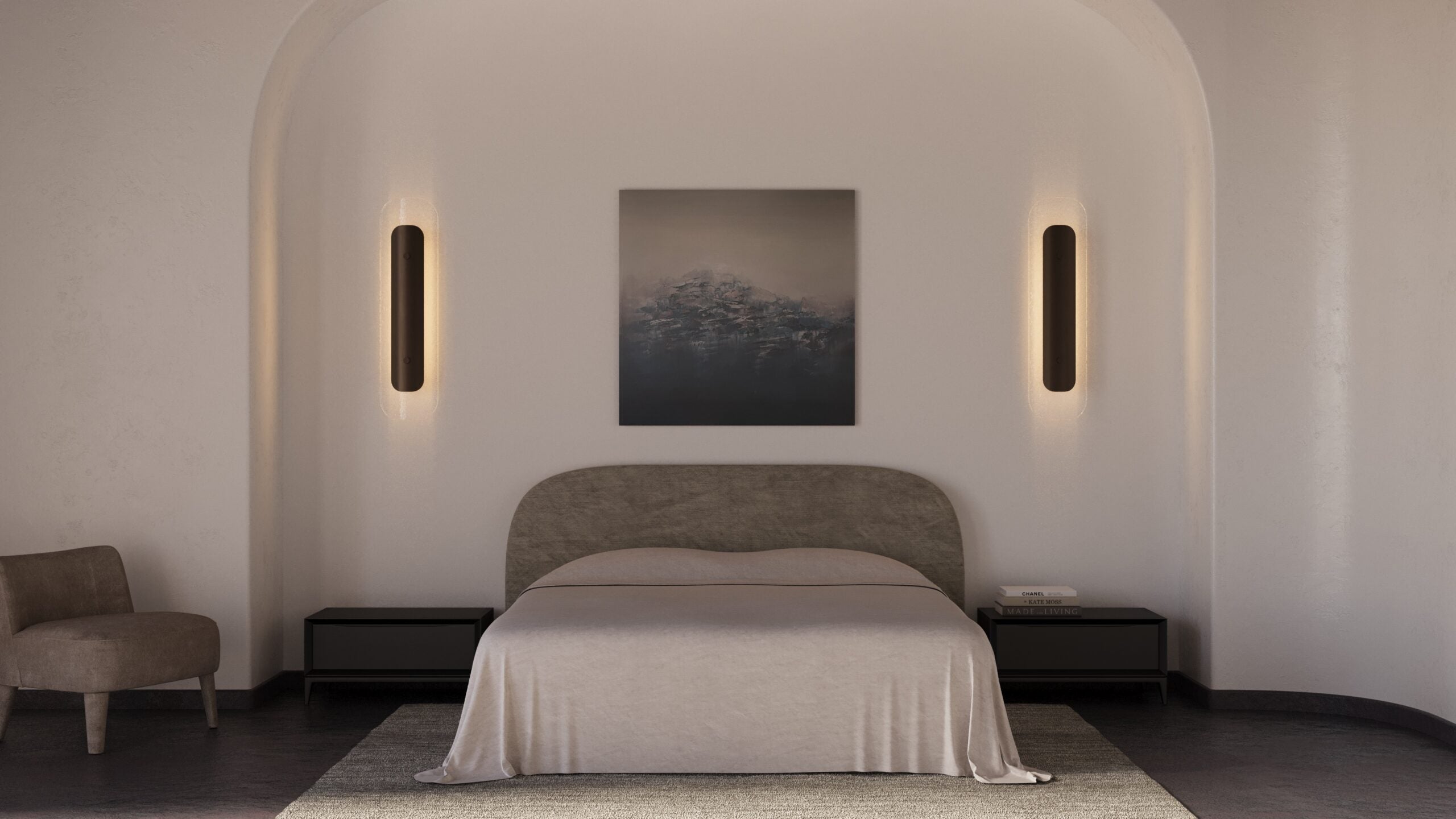 CTO Lighting - Contour Wall Light - Antique Bronze with Clear and Bronze Kiln Glass - EB London