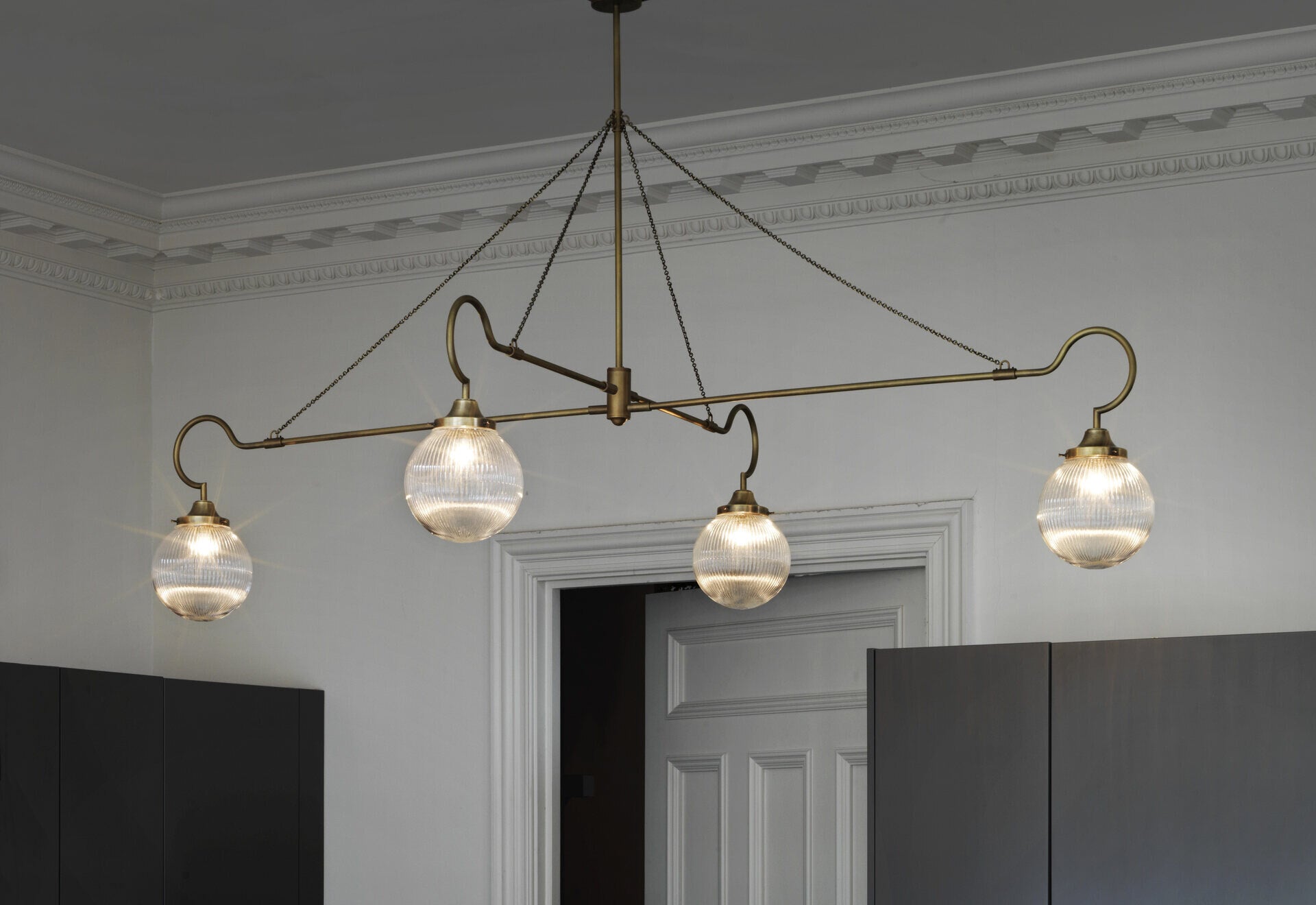 CTO Lighting - Floren Pendant Light - Clear Glass with Bronze and Satin Brass - EB London