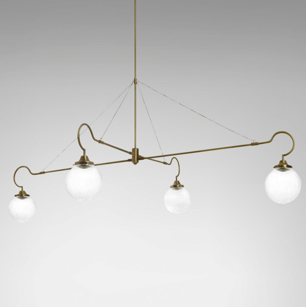 CTO Lighting - Floren Pendant Light - Clear Glass with Bronze and Satin Brass - EB London